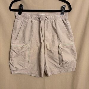 PacSun Men’s Small Khaki Nylon Drawstring Cargo Shorts Hiking Camping Gorpcore